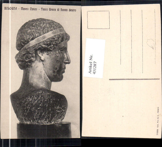 431287,Bologna Museo Civico Testa Greca di fianco destro Büste Archäologie Ausgrabungen