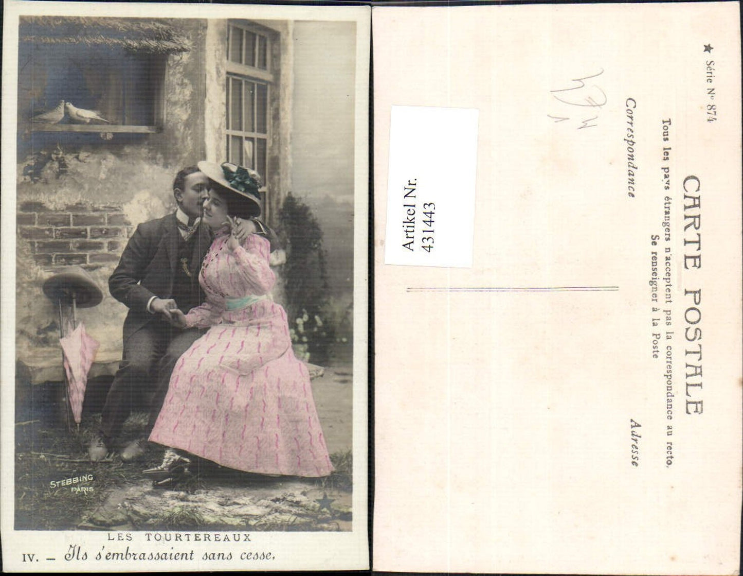 431443,Paar Liebe Les Wangenkuss Tourtereaux IV Tauben pub Stebbing Paris