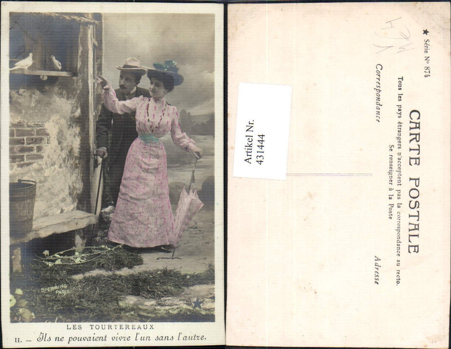431444,Paar Liebe Les Tourtereaux II Tauben pub Stebbing Paris