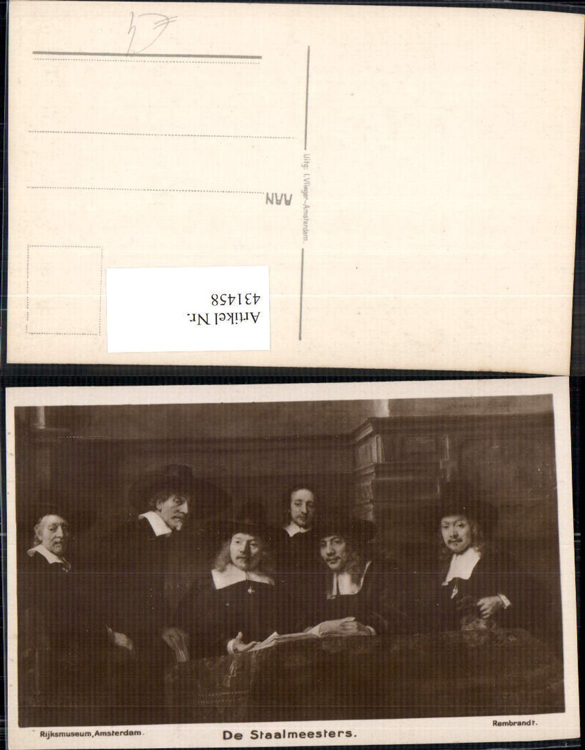 431458,Künstler Ak Rembrandt De Staalmeesters Männer Anzug Hut Lesen Buch