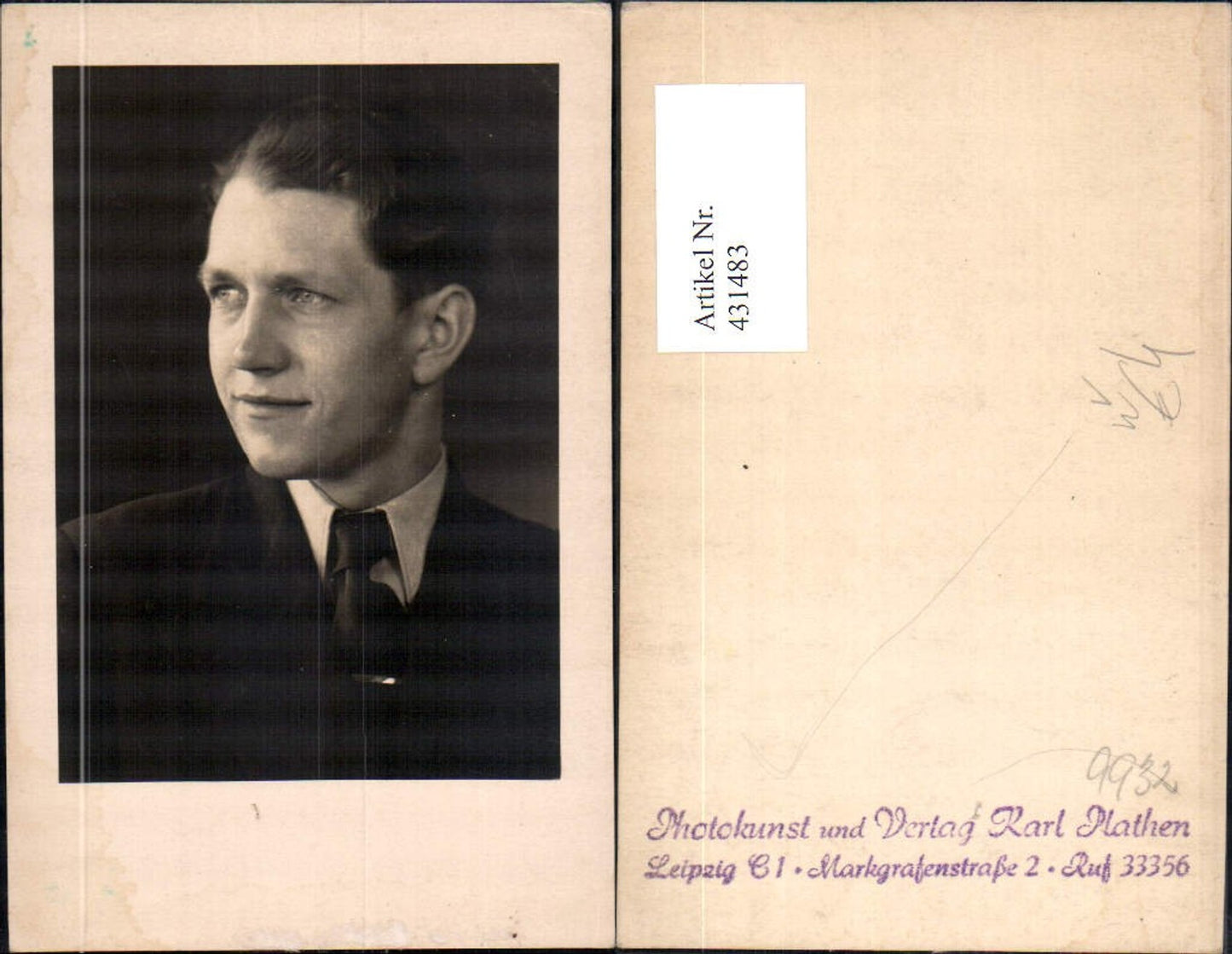 431483, Photo Man Portrait pub Photo art Karl Plathen Leipzig