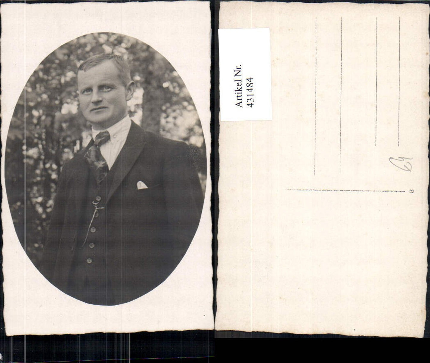 431484,Foto Ak Mann Portrait Passepartout