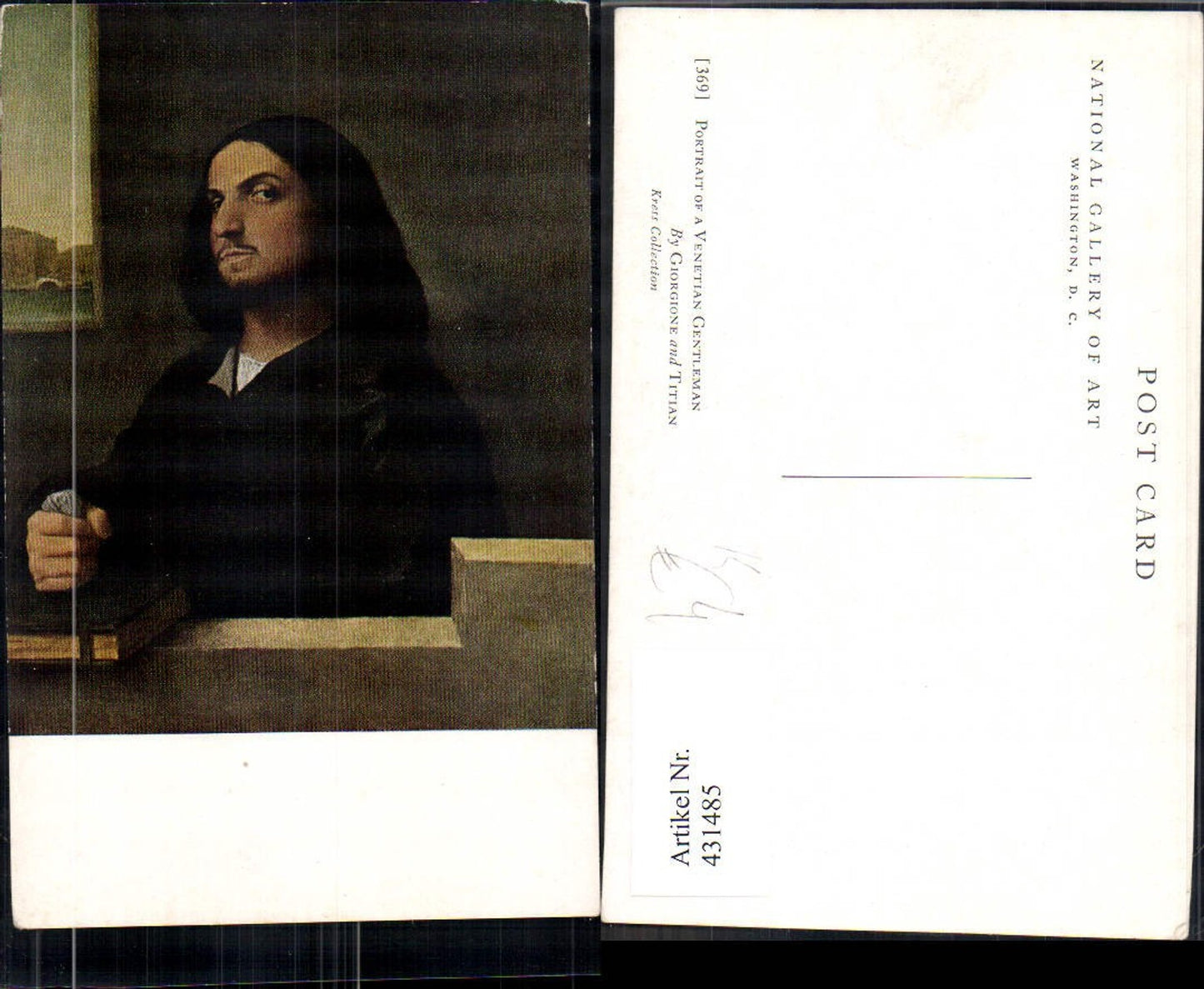 431485, Artists Ak Giorgione and Titian Mann Portrait of a Venetian Gentleman