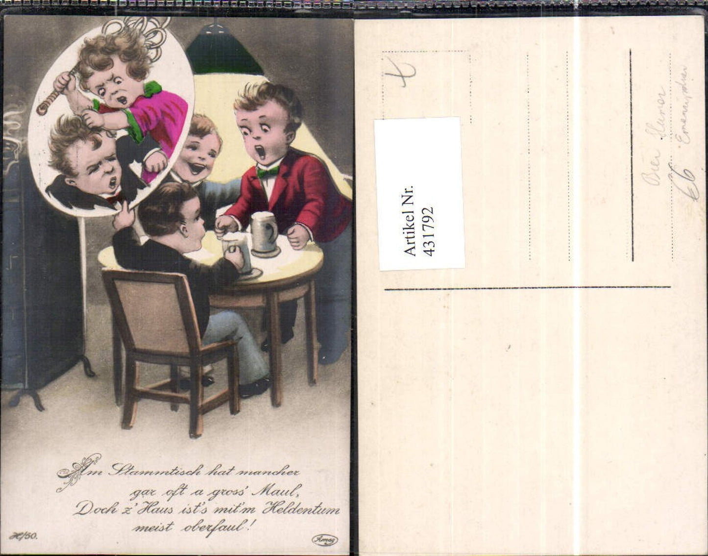 431792,Frau Mädchen Buben Jungen Stammtisch Bier Teppichklopfer Emanzipation