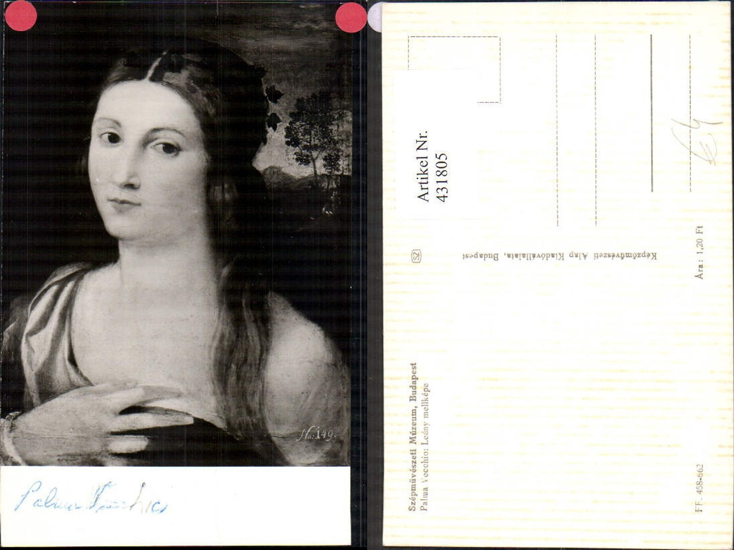 431805,Foto Ak Gemälde Palma Vecchio Leany mellkepe Frau Portrait