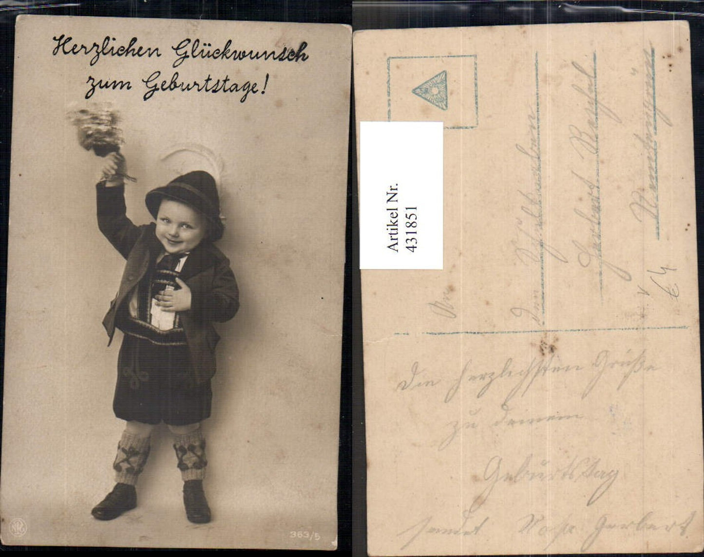 431851,Bub Junge Hut Lederhose Trachten Deutschland pub NPG 363/5