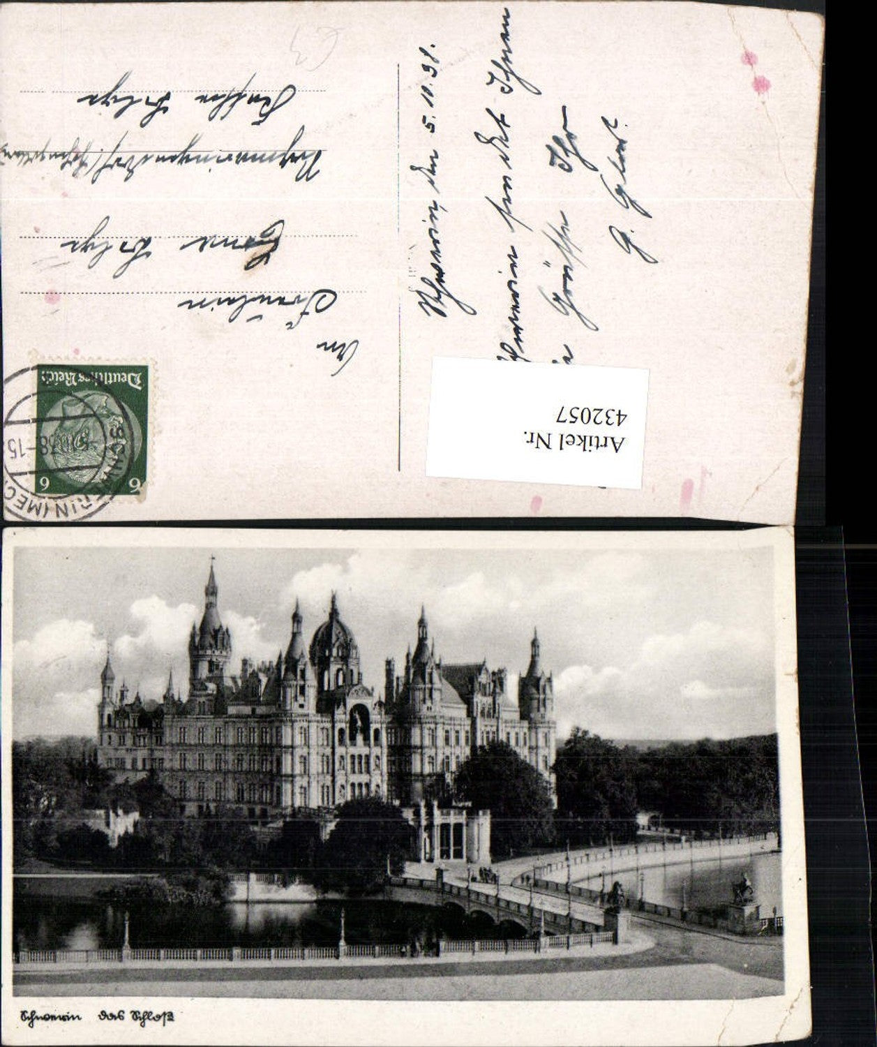 432057,Schwerin Schloss Brücke