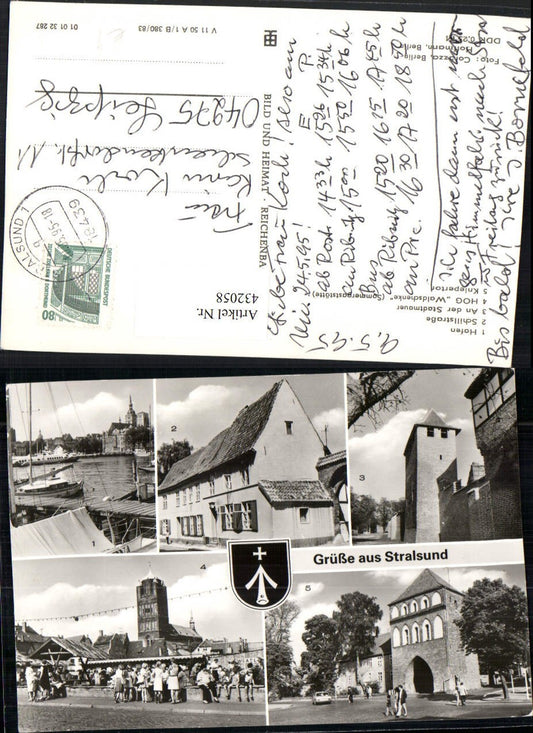 432058,Stralsund Hafen Stadtmauer Waldschenke Tor Mehrbildkarte