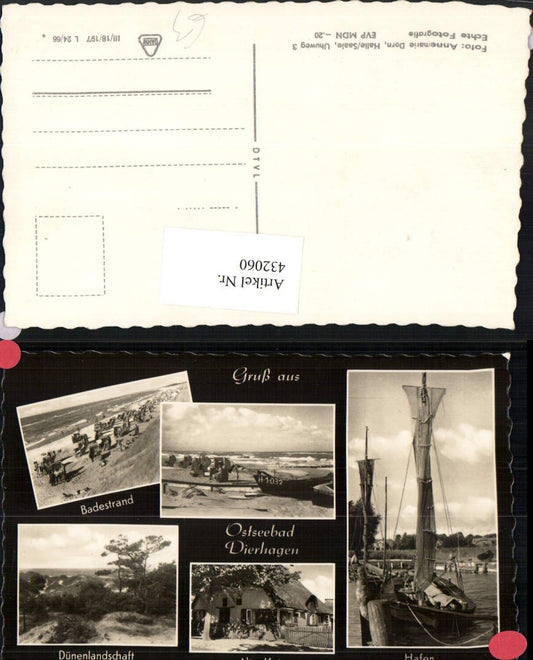432060,Ostseebad Dierhagen Strand Strandleben Hafen Mehrbildkarte