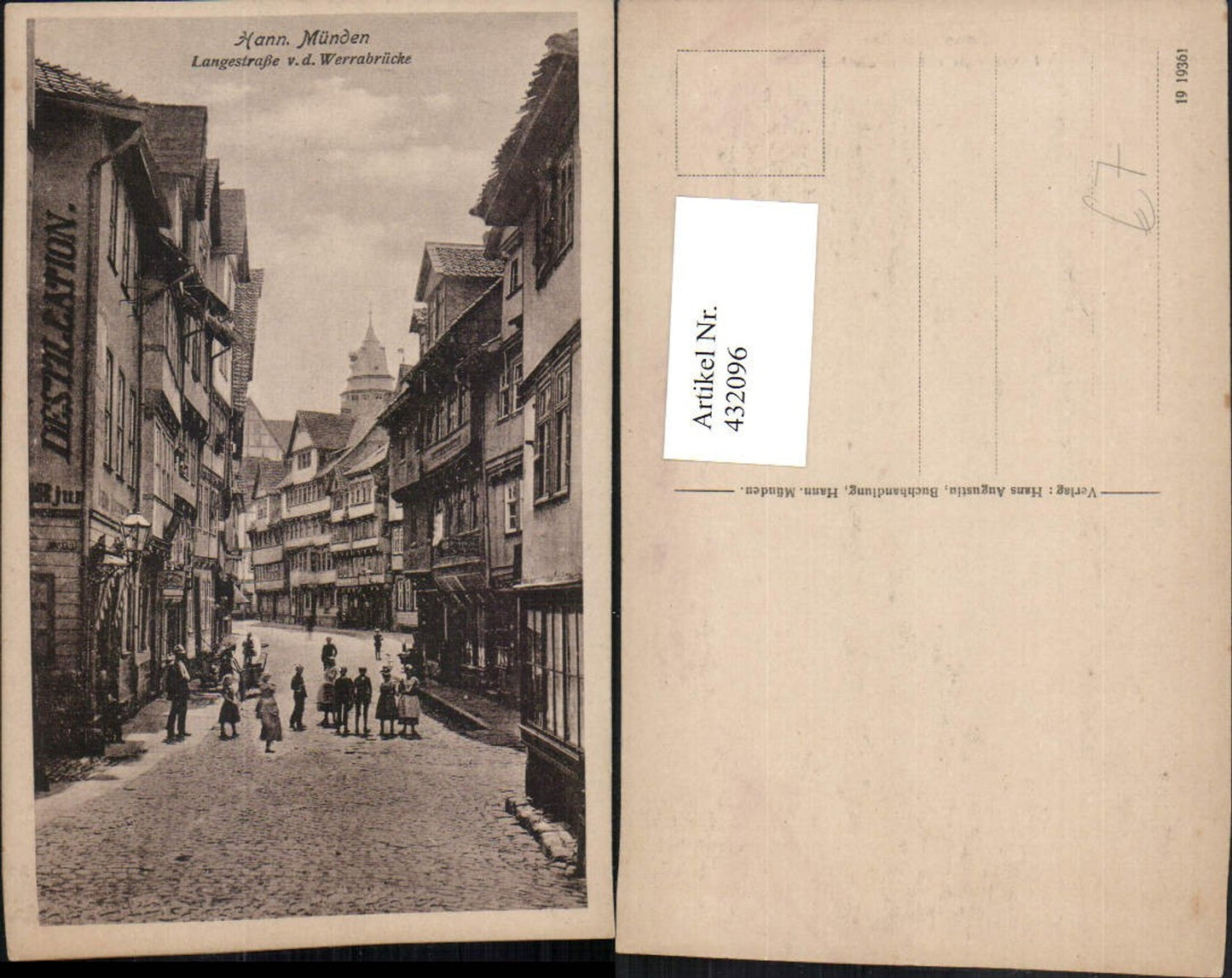 432096,Hannoversch Münden Langestraße von d. Werrabrücke Straßenansicht