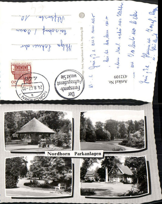 432109,Nordhorn Parkanlagen Pavillon Mehrbildkarte