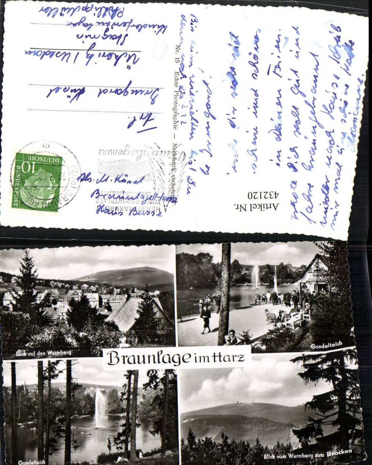 432120,Braunlage im Oberharz Teilansicht Gondelteich Fontäne Mehrbildkarte