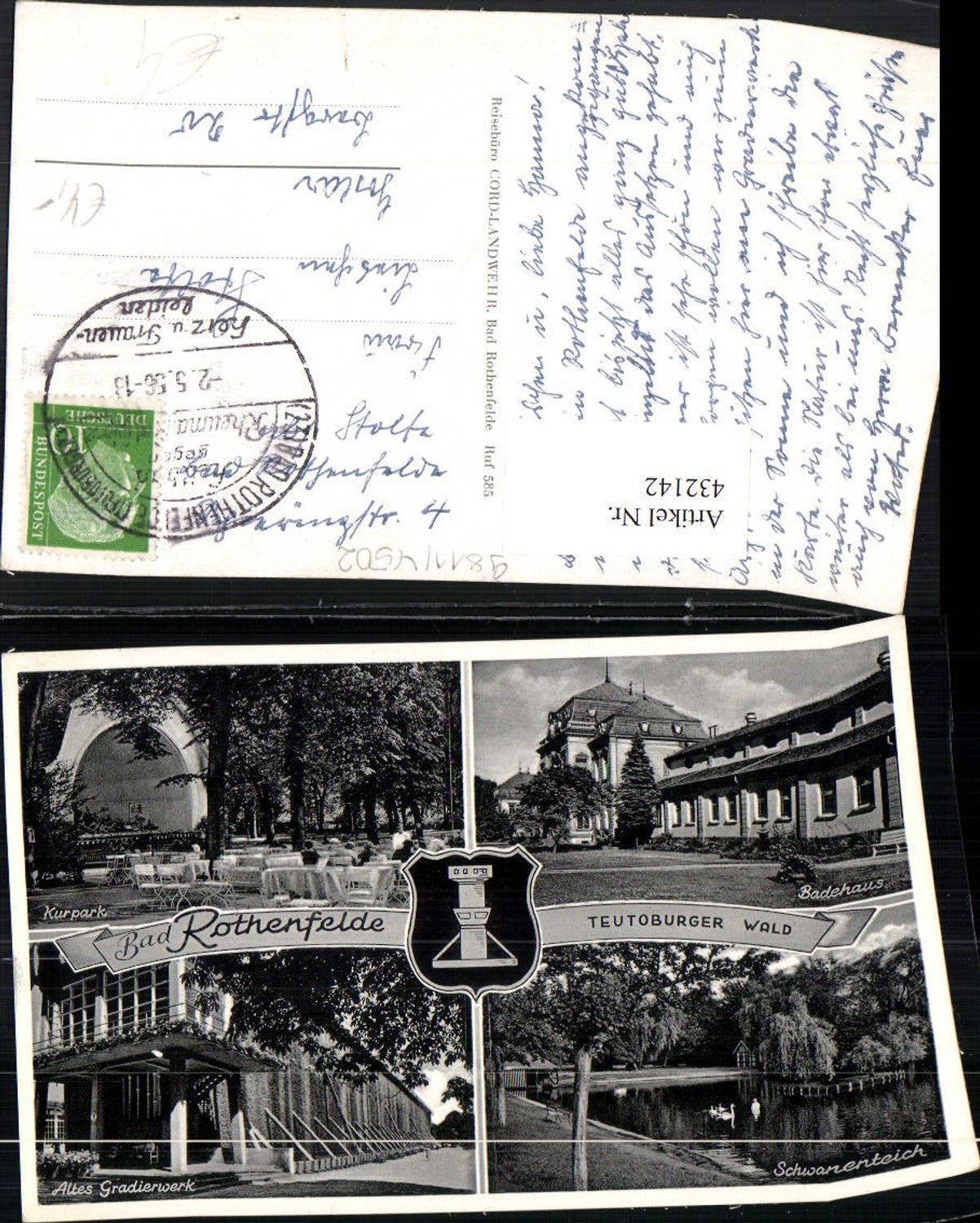 432142,Bad Rothenfelde Badehaus Kurpark Gradierwerk Schwanenteich Mehrbildkarte