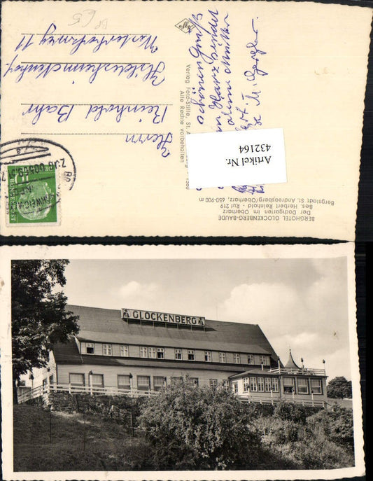 432164,St. Andreasberg Oberharz Berghotel Glockenberg-Baude Bahnpost Zug 00569 Braunschweig
