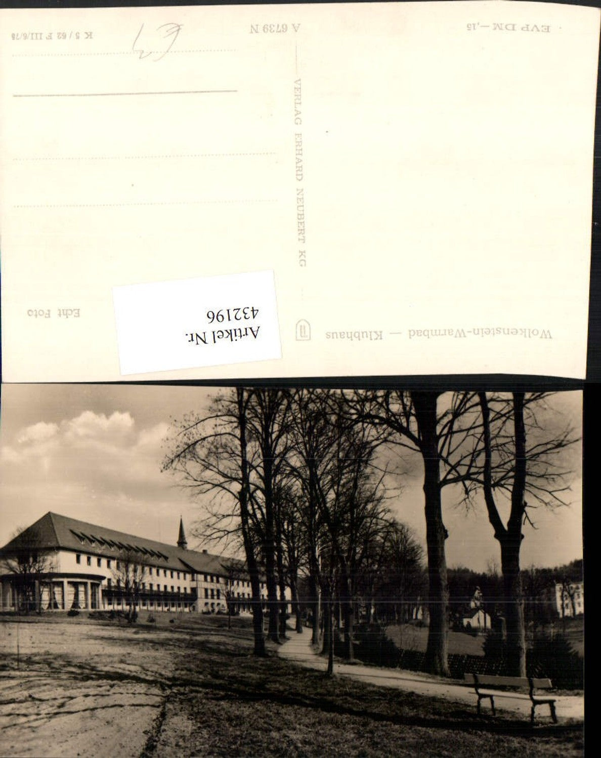 432196,Wolkenstein-Warmbad Klubhaus Gebäude