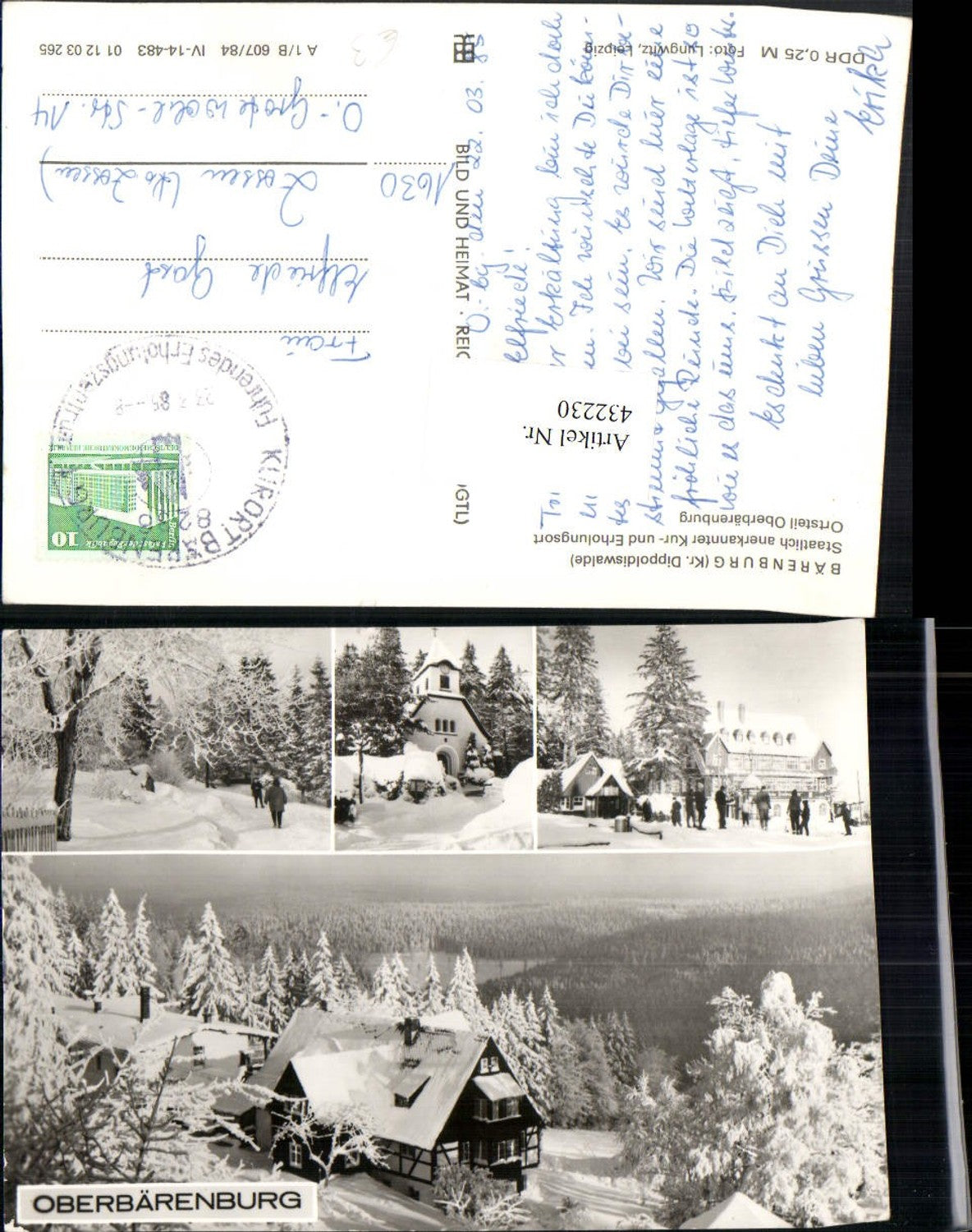 432230,Bärenburg Oberbärenburg Kapelle Winterbilder Mehrbildkarte