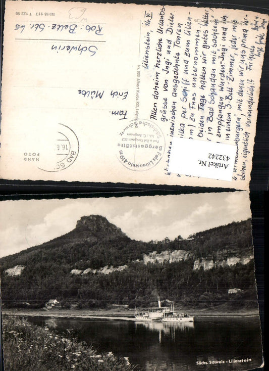 432242,Sächsische Schweiz Lilienstein b. Porschdorf Dampfer