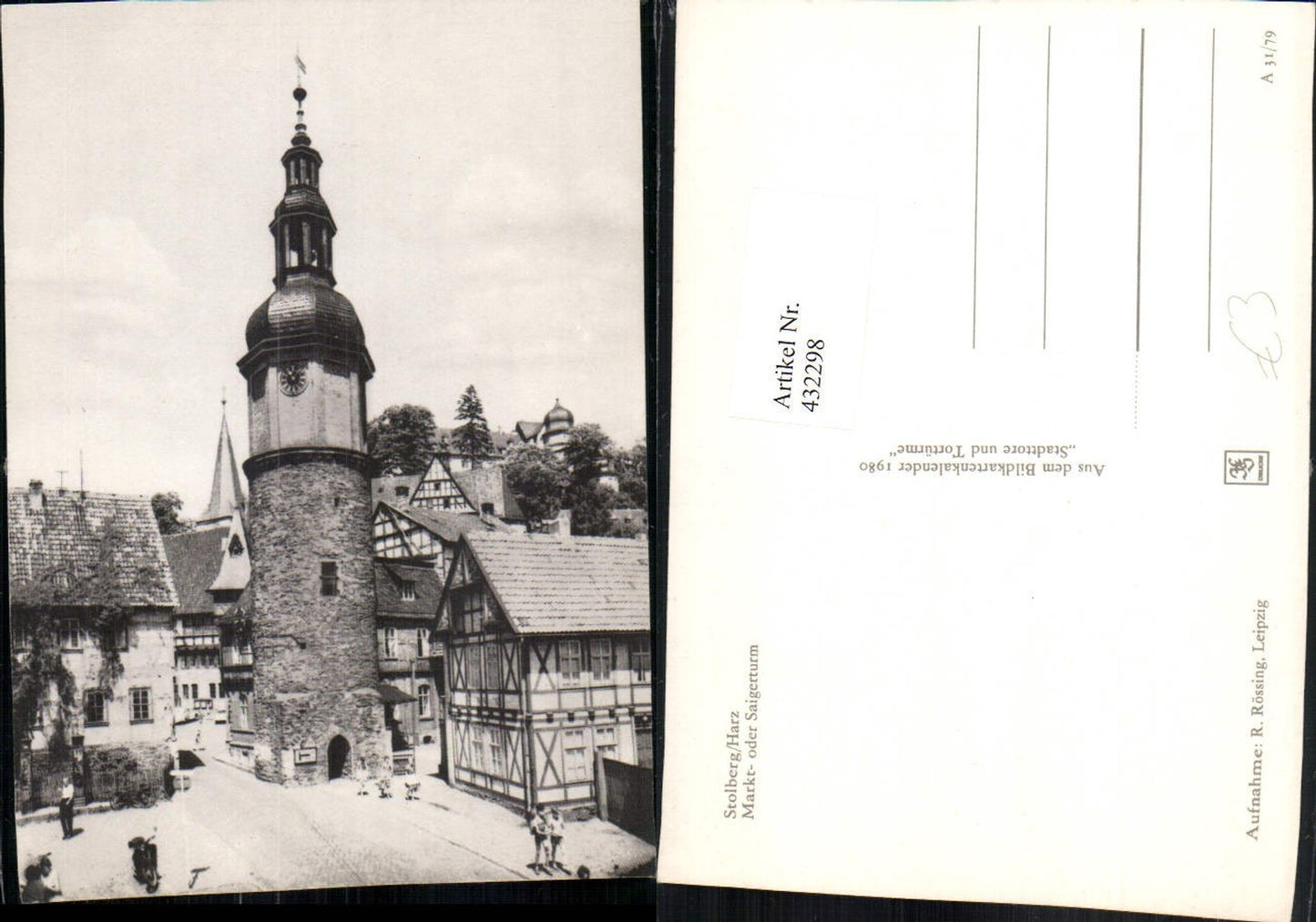 432298,Stolberg im Harz Markt- oder Saigerturm Turm
