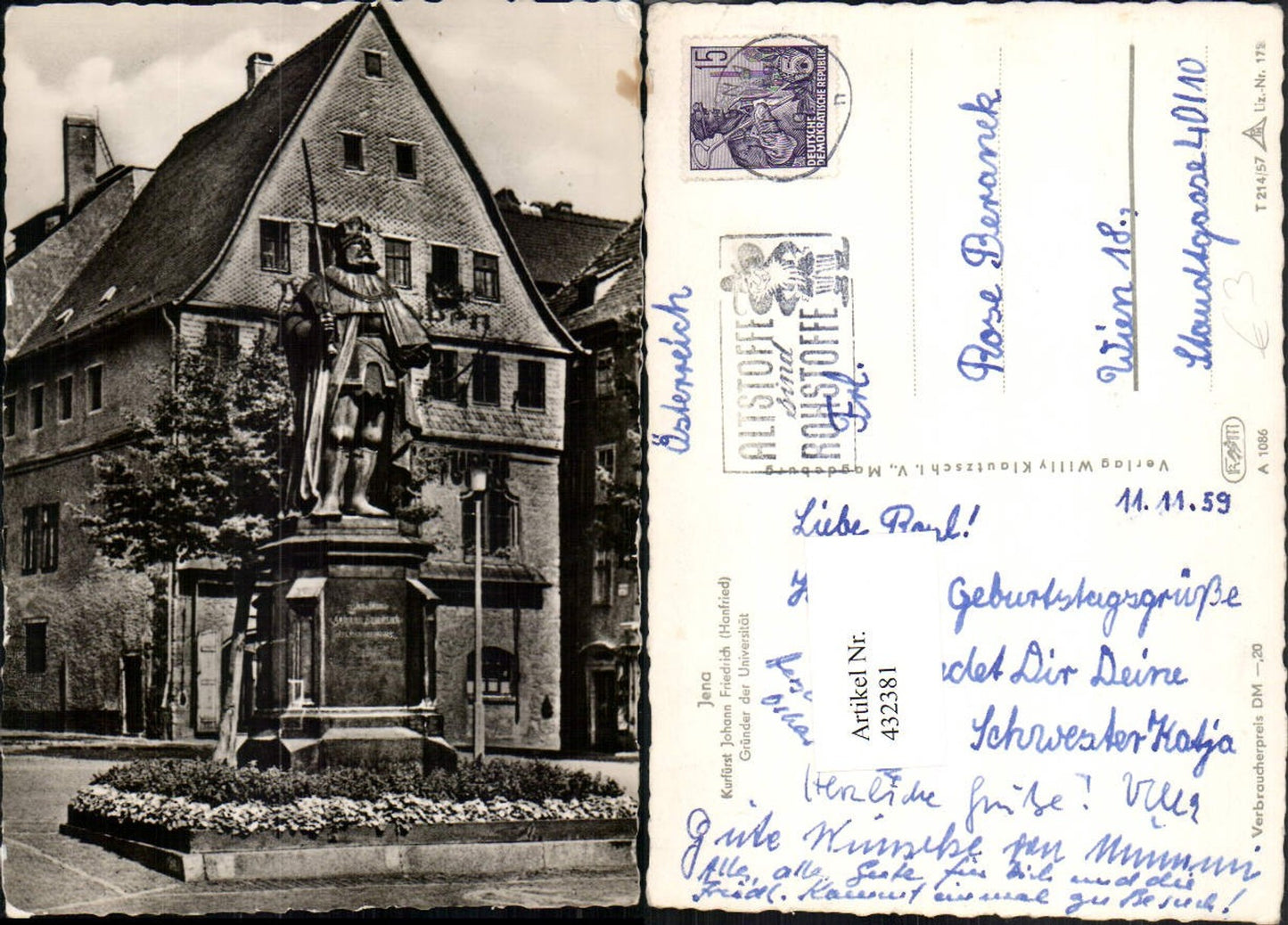 432381,Jena Kurfürst Johann Friedrich Denkmal Statue