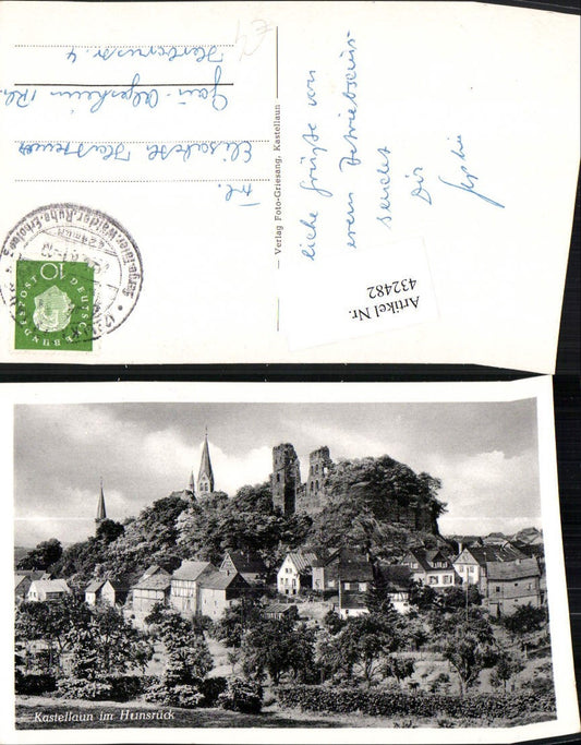 432482,Kastellaun im Hunsrück Teilansicht m. Ruine