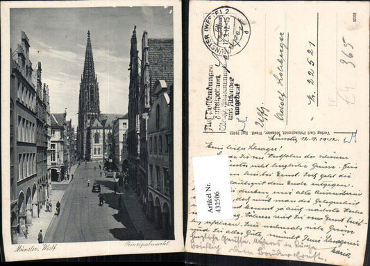 432506,Münster Prinzipalmarkt Straße Kirche Feldpost Nr. 22521