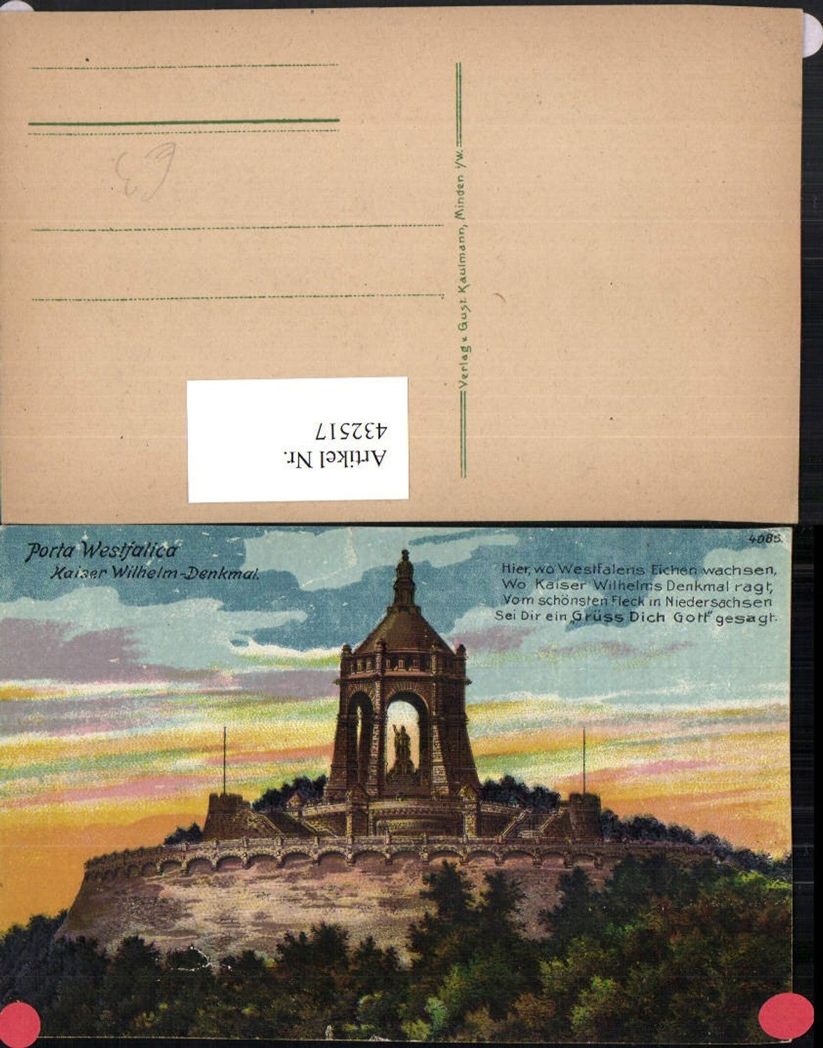 432517,Porta Westfalica Kaiser Wilhelm Denkmal Monument