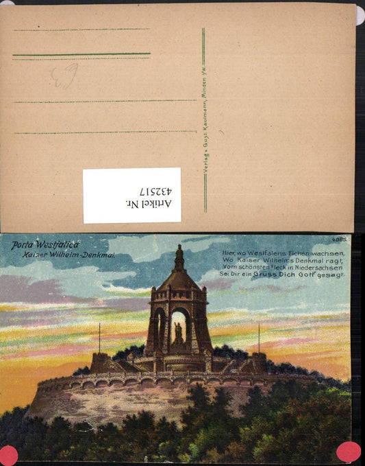 432517,Porta Westfalica Kaiser Wilhelm Denkmal Monument