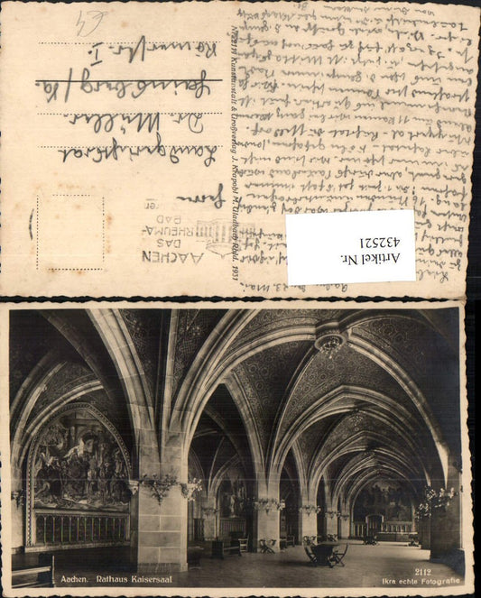 432521,Aachen Rathaus Kaisersaal Innenansicht