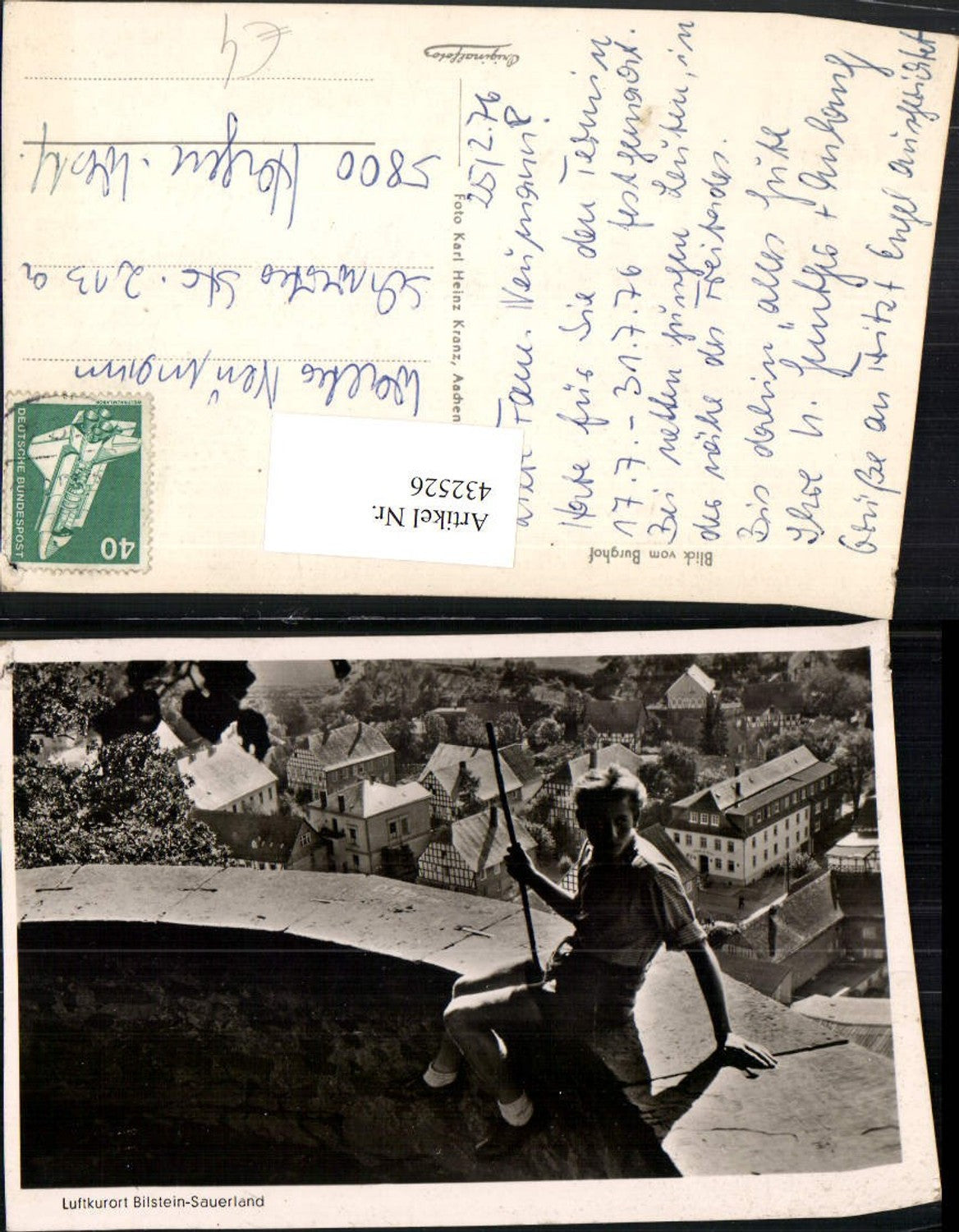 432526,Bilstein im Sauerland Teilansicht Blick vom Burghof