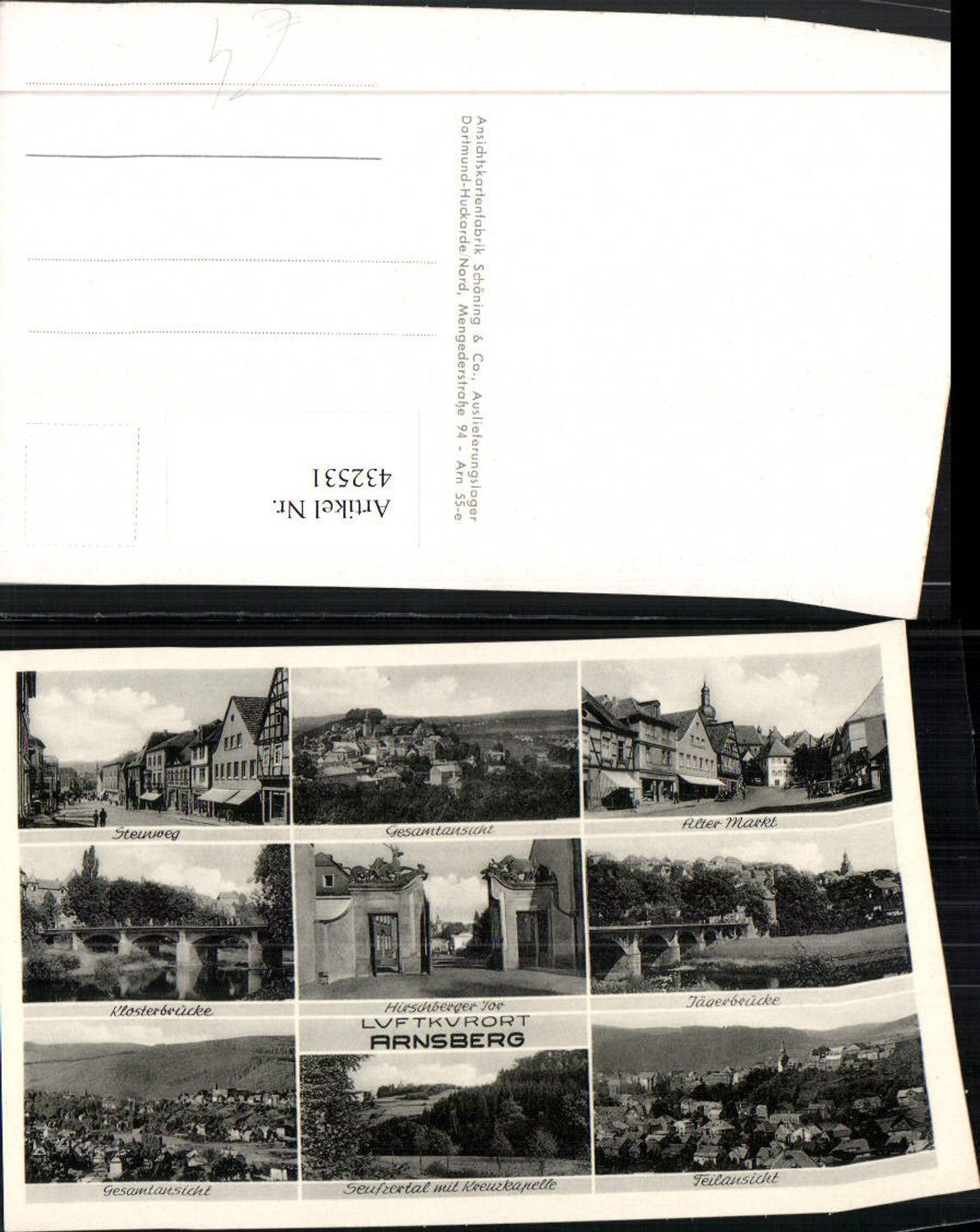 432531,Arnsberg Totale Alter Markt Jägerbrücke Klosterbrücke Mehrbildkarte