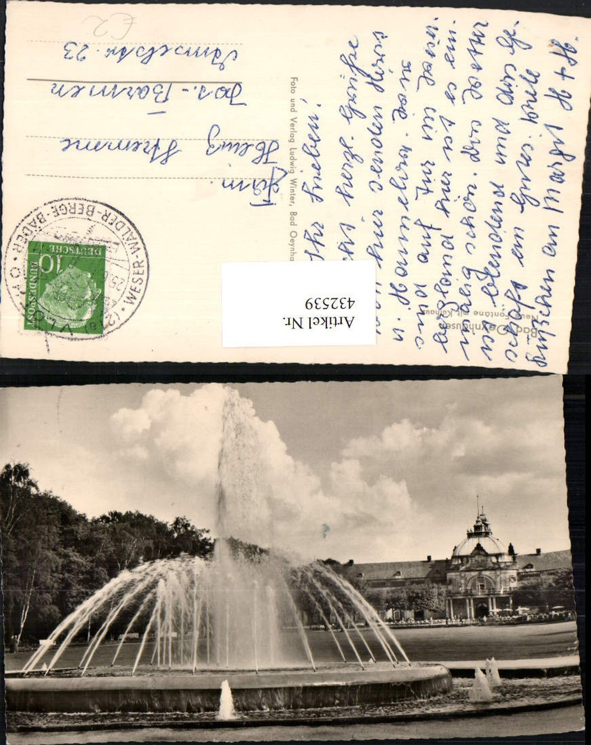 432539,Bad Oeynhausen Kurhaus Brunnen Fontäne