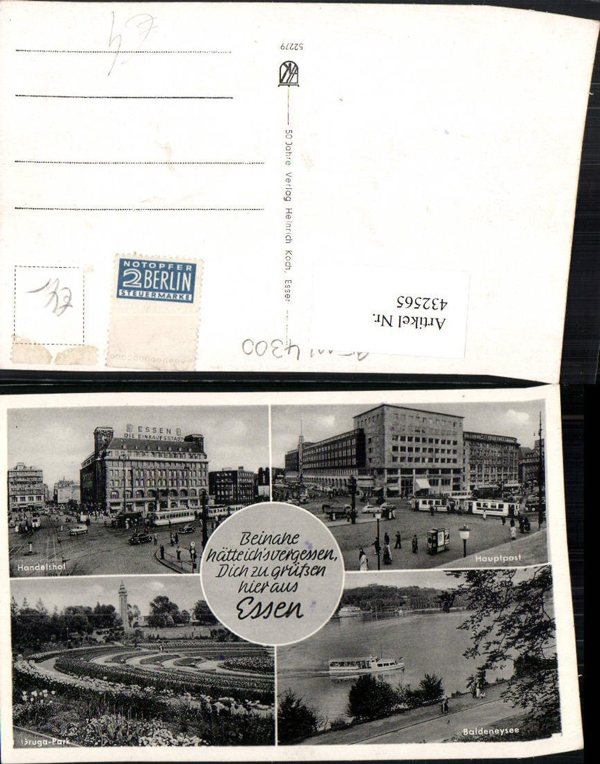 432565,Essen Handelshof Hauptpost Gruga-Park Baldeneysee Mehrbildkarte
