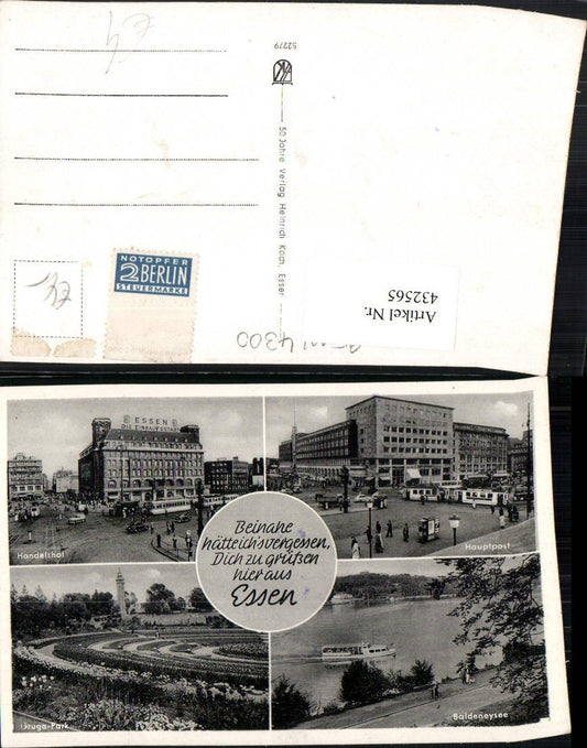 432565,Essen Handelshof Hauptpost Gruga-Park Baldeneysee Mehrbildkarte