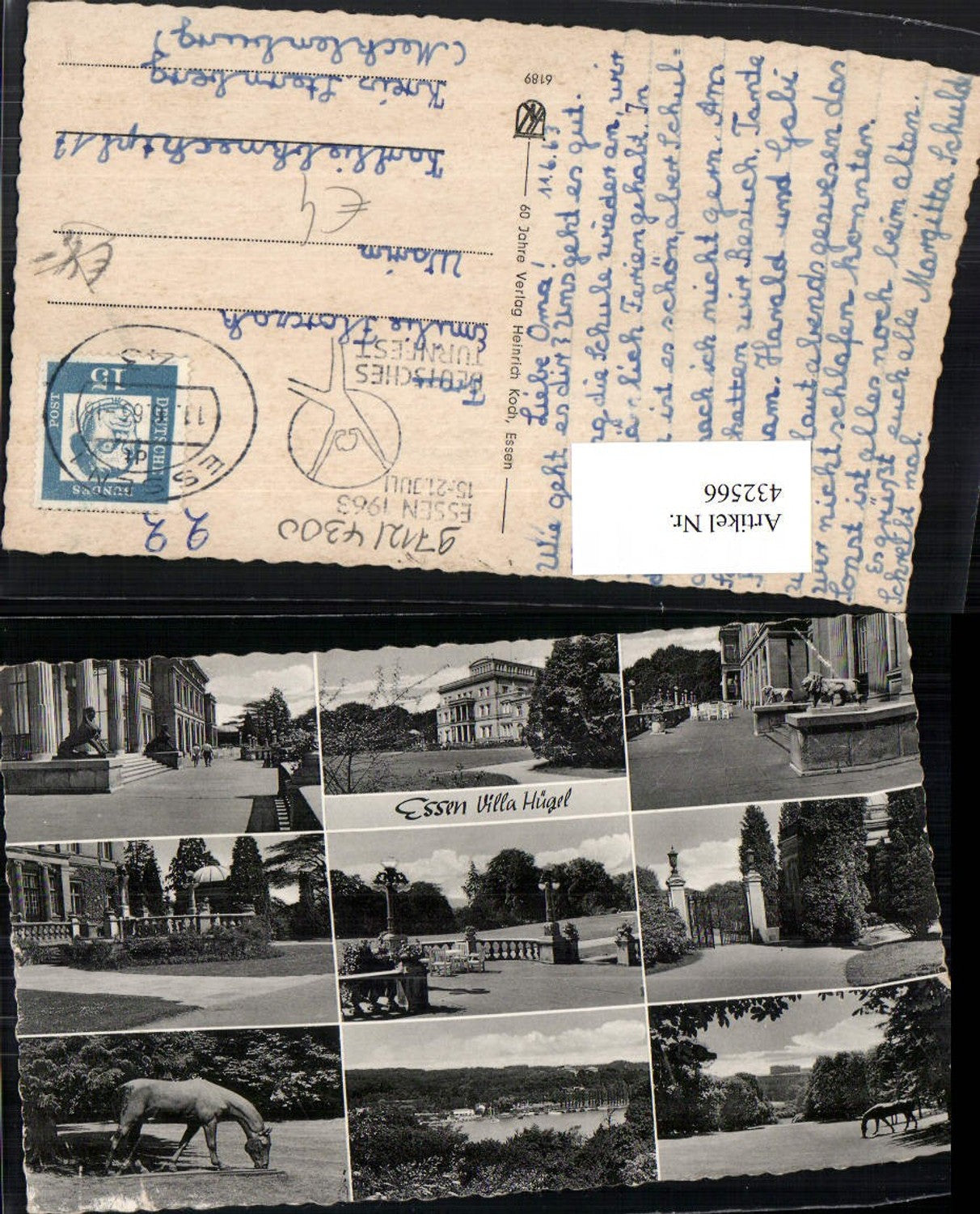432566,Essen Villa Hügel Pferd Terrasse Mehrbildkarte