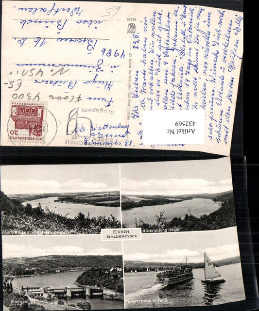 432569,Essen Baldeneysee Verkehrsboot Motorboot Stauwehr Mehrbildkarte