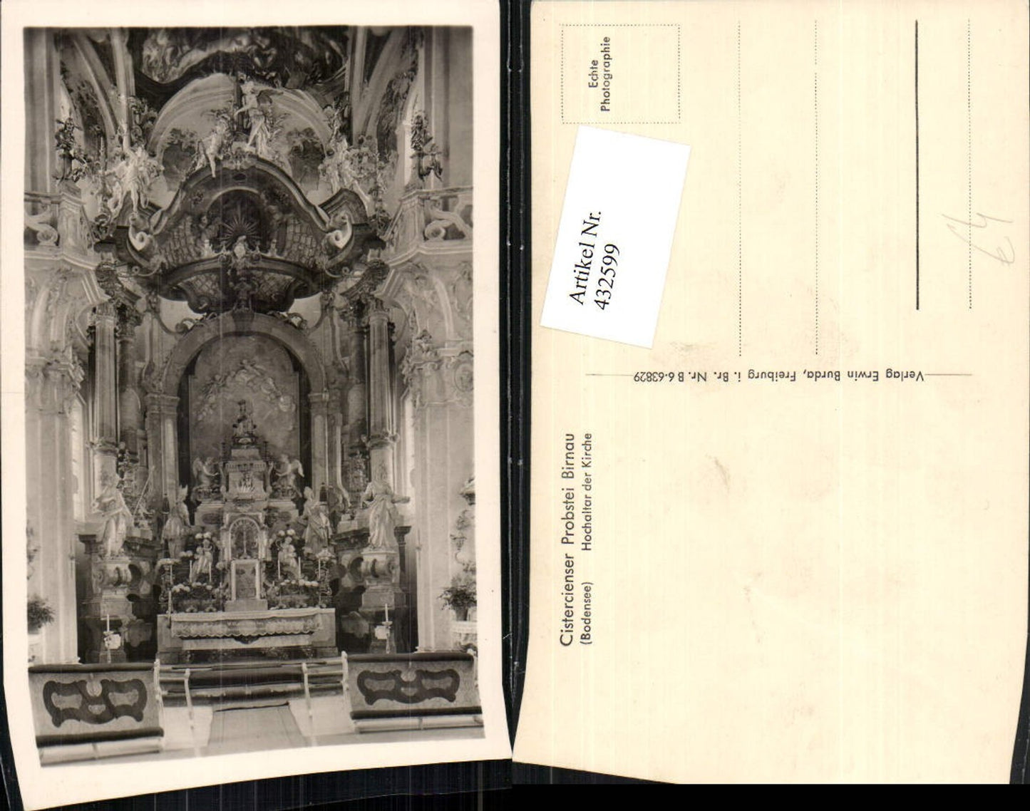 432599,Uhldingen-Mühlhofen Cistercienser Probstei Birnau am Bodensee Kirche Hochaltar