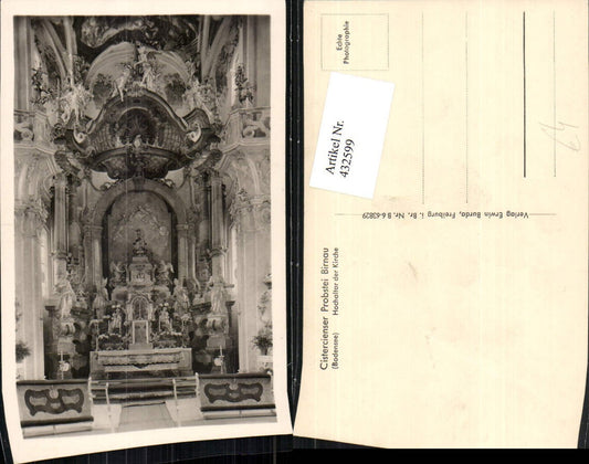 432599,Uhldingen-Mühlhofen Cistercienser Probstei Birnau am Bodensee Kirche Hochaltar