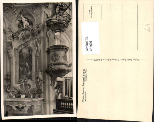 432601,Uhldingen-Mühlhofen Cistercienser Probstei Birnau Benedikt-Altar Kanzel