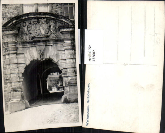 432602, Photo AK Weikersheim Castle Entrance Passage Gate