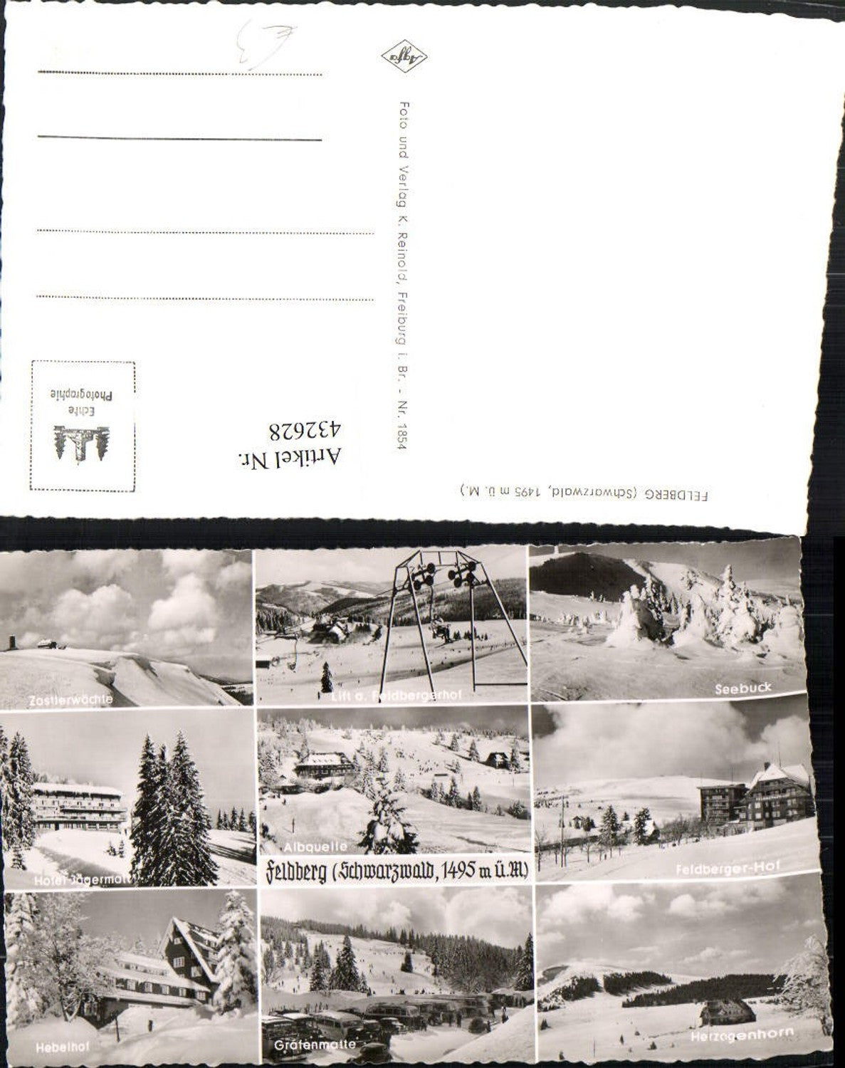 432628,Feldberg im Schwarzwald Sessellift Hotel Hebelhof Winterbilder Mehrbildkarte