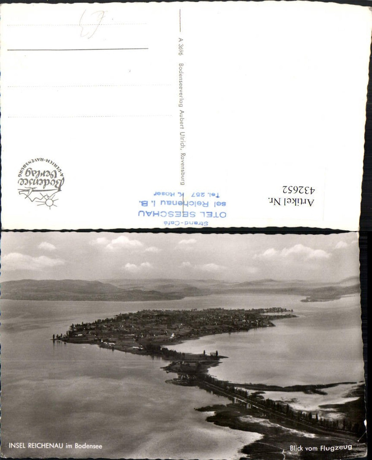 432652,Insel Reichenau im Bodensee Totale Fliegeraufnahme