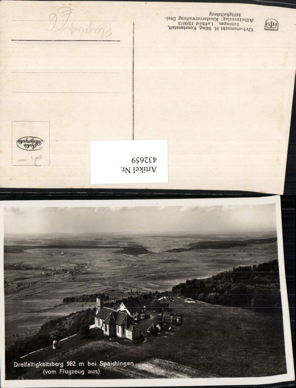 432659,Dreifaltigkeitsberg b. Spaichingen Kirche Fliegeraufnahme