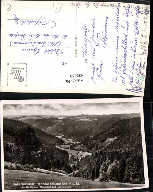 432680, Höchenschwand near St. Blasien in the Black Forest, Albtal view