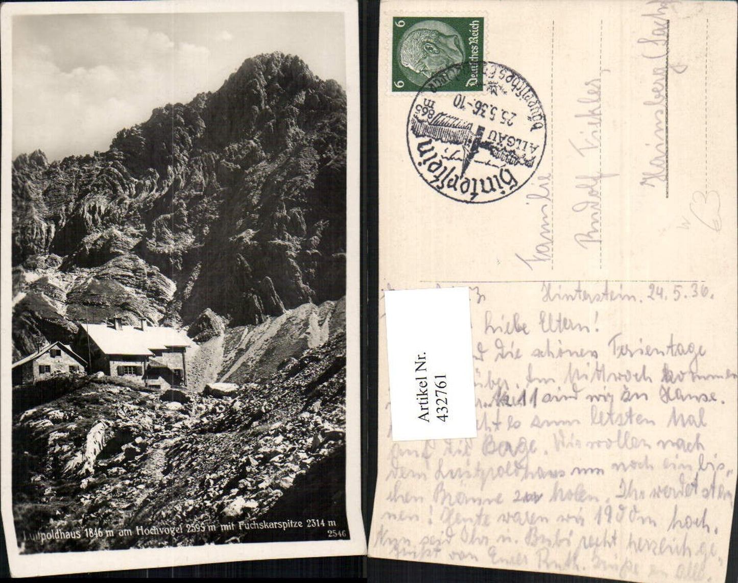432761,Luitpoldhaus Berghütte am Hochvogel b. Oberstdorf m. Fuchskarspitze