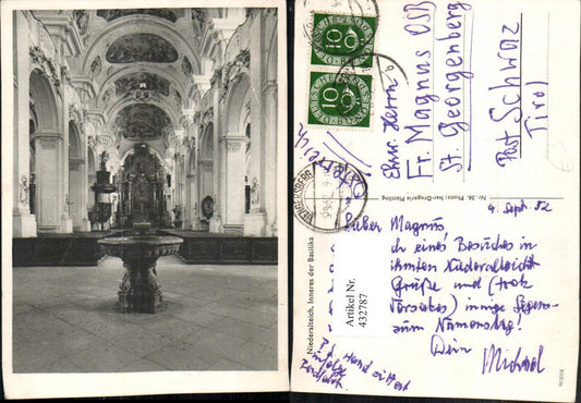 432787,Niederalteich Basilika Kirche Innenansicht