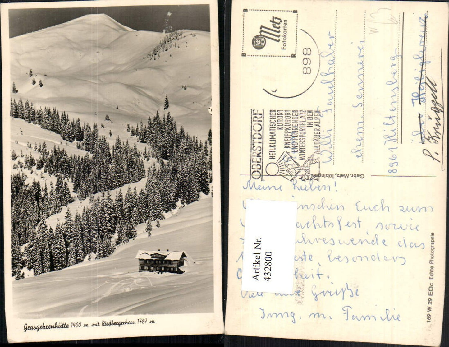 432800,Grasgehrenhütte Berghütte b. Oberstdorf m. Riedbergerhorn Winterbild