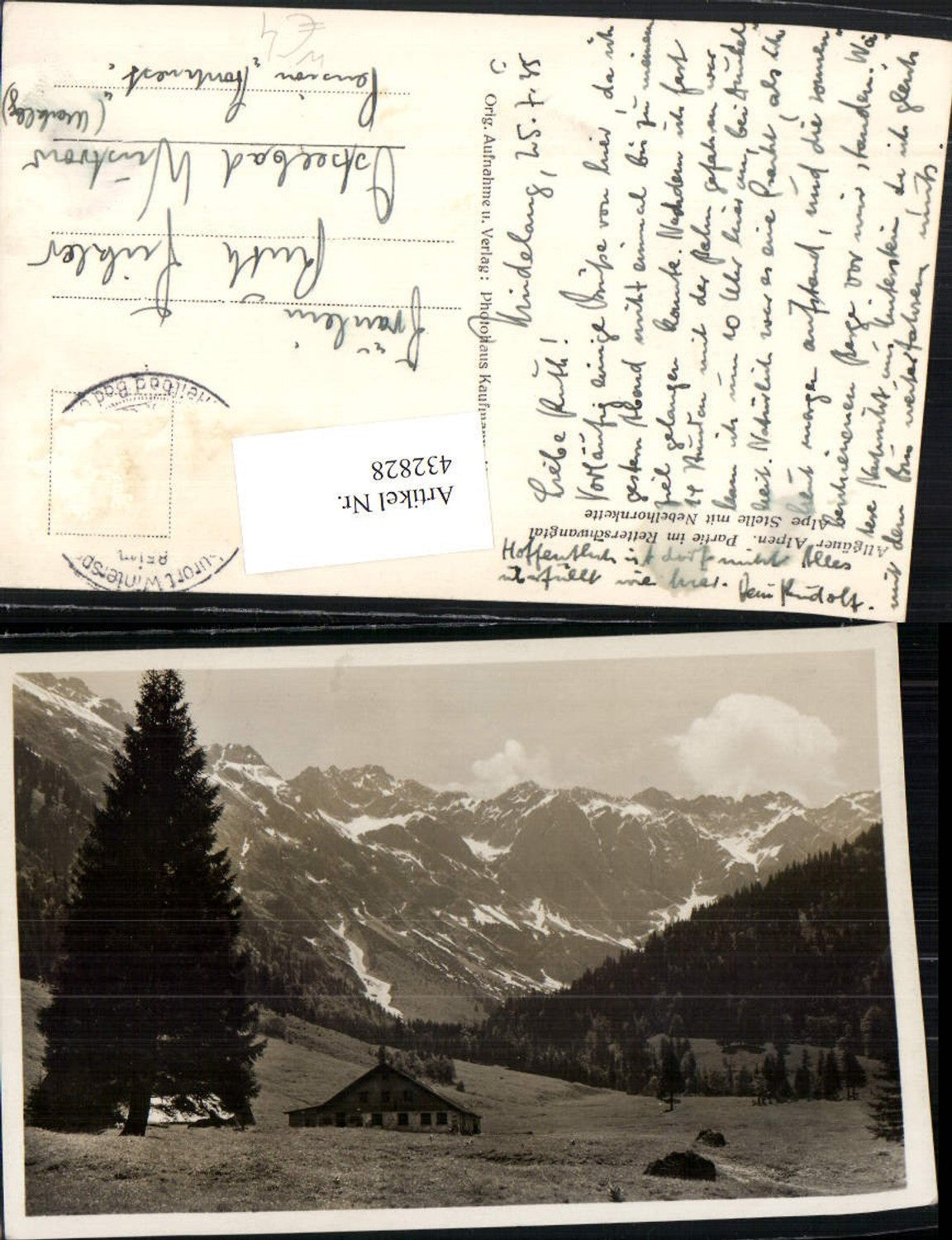 432828,Partie im Retterschwangtal Alpe Stelle m. Nebelhornkette Bergkulisse