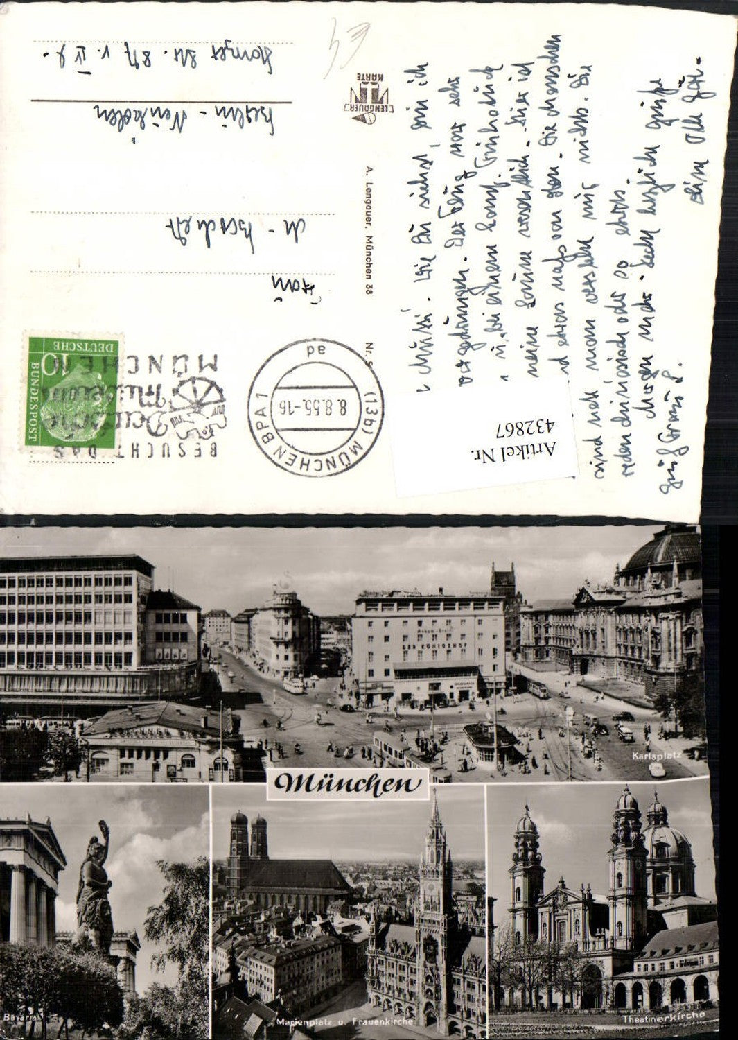432867,München Teilansicht Karlsplatz Rathaus Theatinerkirche Bavaria Mehrbildkarte