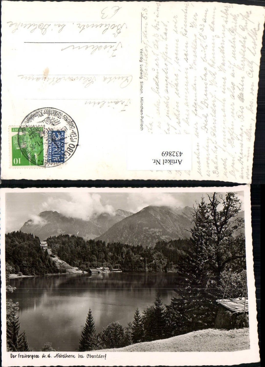 432869,Freibergsee See m. Nebelhorn b. Oberstdorf Bergkulisse