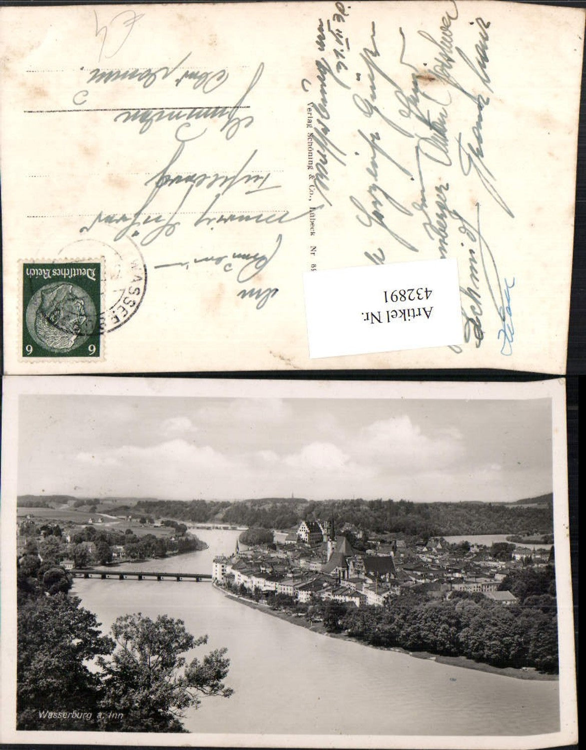 432891,Wasserburg am Inn Totale Fluss Brücke